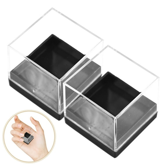 PAMINGONO 12Pcs Cube Clear Boxes Transparent Plastic Specimen Storage Display Cases for Mineral Samples