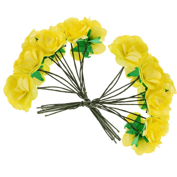 PAMINGONO Artificial Flower Simulated Flower Plant Yellow Paper 144Pcs