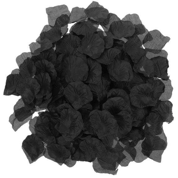 PAMINGONO 1500 Pieces Black Silk Rose Petals for Wedding Decoration, Romantic Party, Table Scatter, Floral Accents