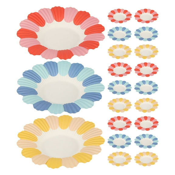 PAMINGONO Party Paper Plates Flower Shape Red 150Pcs 5.1X5.1X0.4In