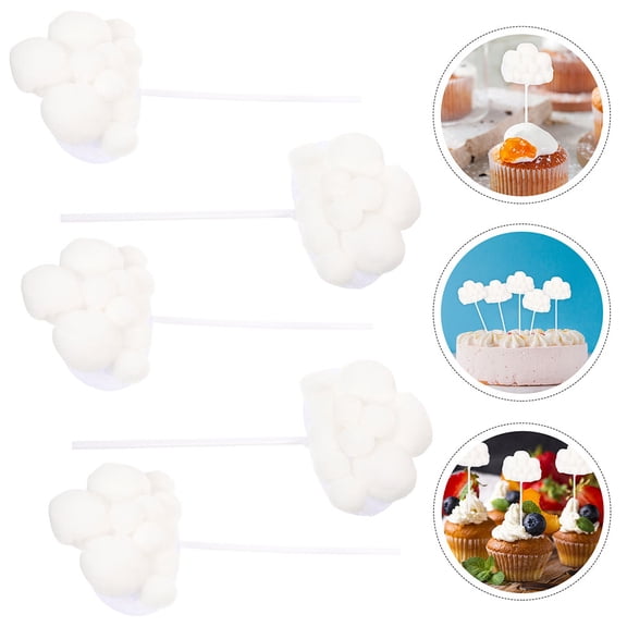 PAMINGONO 15Pcs Cloud Cake Toppers White Paper for Birthday and Wedding Party Favors