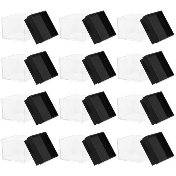 PAMINGONO 15Pcs Transparent Display Boxes for Mineral Specimen Protection and Desktop Storage