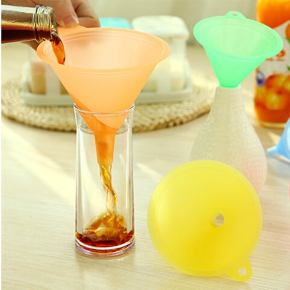 PAMINGONO 15Pcs Liquid Funnel Set Candy Color Plastic Funnels for Oil Spice and Lotion Transfer