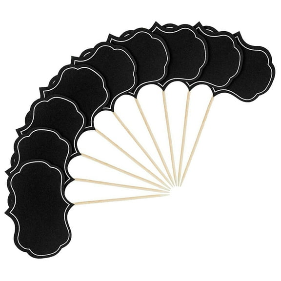 PAMINGONO Food Signs for Buffet Writable Cupcake Food Tags Wood 16Pcs