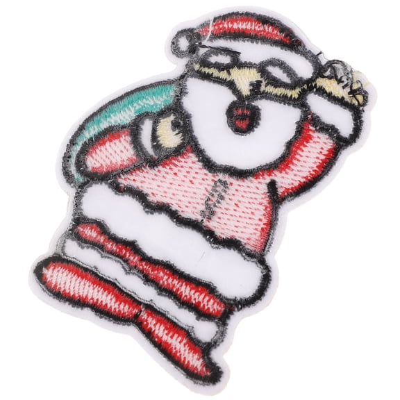 PAMINGONO Embroidered Santa Christmas Iron-On Patches Assorted Colors for Holiday Clothing Decoration