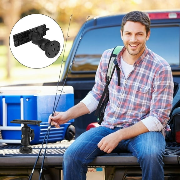 PAMINGONO 1Pack Black Nylon Fish Mount for Kayak with Ball Head Design Rotatable Clamping Adjustable 6 Inches Overall Height