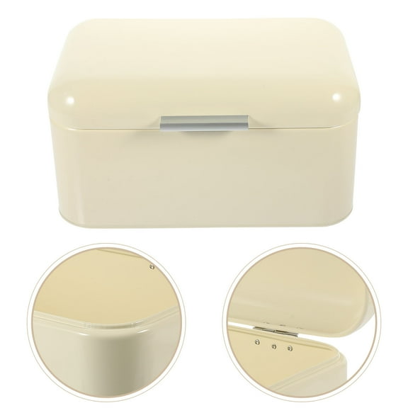 PAMINGONO 1Pack Bread Keeper In White Iron For Kitchen Organization And Baking 30.5X18X16CM