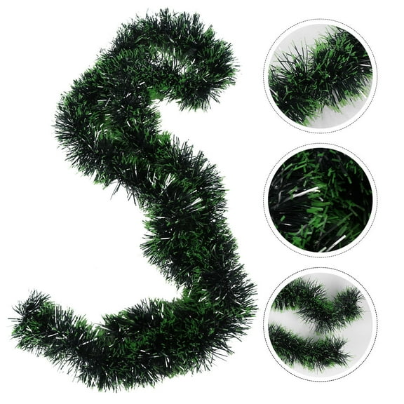 PAMINGONO 1Pack Christmas Tree Garland Decorations Dark Green Plastic for Indoor and Outdoor Use