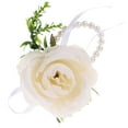 thumbnail image 1 of PAMINGONO Wedding Flower Bracelet Corsage Bracelet Imitation Pearls 1Pcs for Bride, 1 of 8
