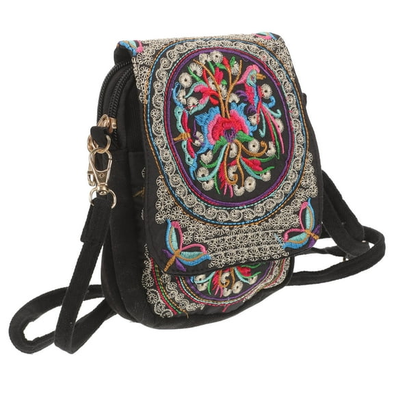 PAMINGONO 1Pack Embroidered Flowers Purse for Women with Ethnic Style for Various Occasions