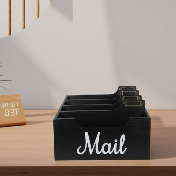 PAMINGONO 1Pack Farmhouse Charm Wood Mail Organizer for Home Office and Letter Holder 11.02X9.25X7.09in