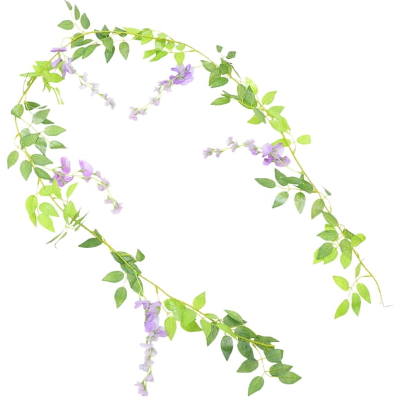 PAMINGONO 1Pack Faux Green Leaves Artificial Wisteria Vine Blue Green Silk Cloth Plastic for Home Studio Decoration