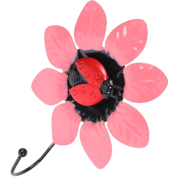 PAMINGONO Boho Coat Hooks Flower Shape Wall Hook Pink Iron 1Pcs 5.3x4.1in