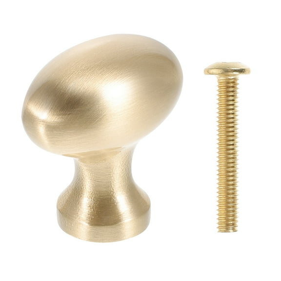 PAMINGONO Golden Round Dresser Knobs Made of Brass for Cabinet Doors and Drawers with Simple Stylish Shape