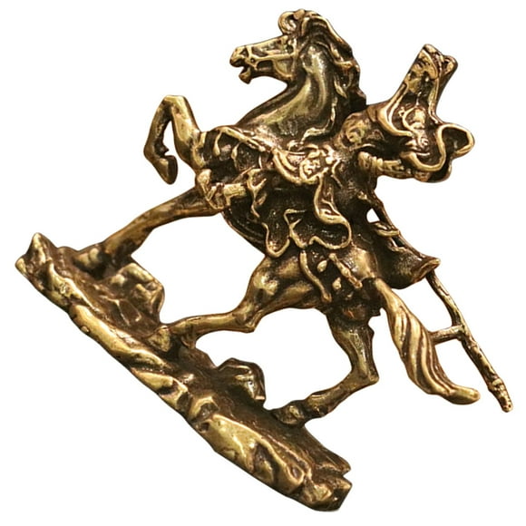 PAMINGONO 1Pack Guan Statue Ornament Horse Table Decor Artistic Design for Friends and Family 2.04X1.89X0.79in