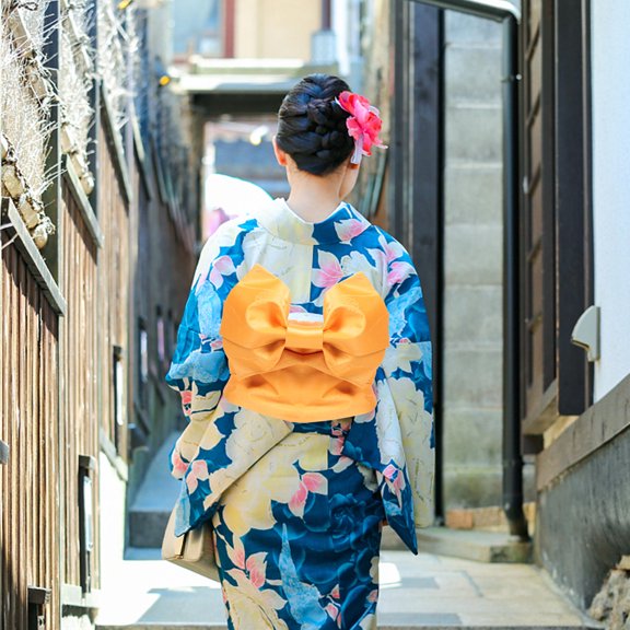 PAMINGONO 1Pack Kimono Bow Belt Yellow For Traditional Japanese Costume