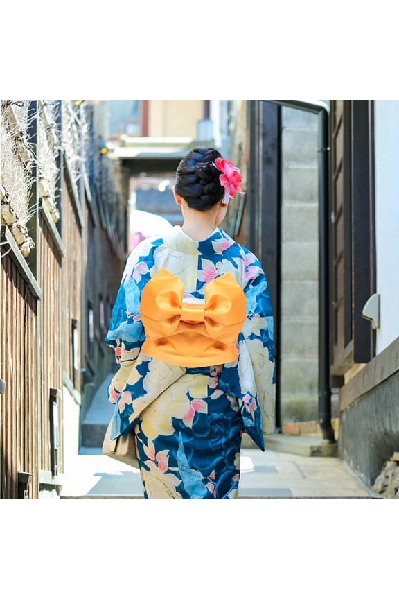 1Pack Kimono Bow Belt Yellow For Traditional Japanese Costume