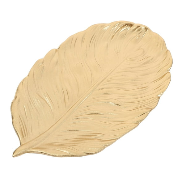 PAMINGONO 1Pack Leaf Shaped Wood Serving Plate Golden Multi 11.7x7x1in Certified Kitchen Decoration present Giving
