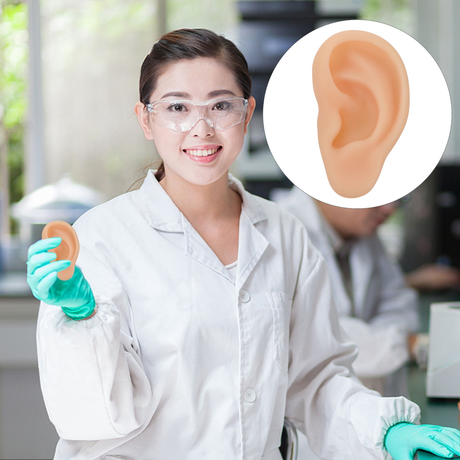 PAMINGONO Simulation Artificial Ear Practice Tool Beige 1Set 2.8X1.6In ...