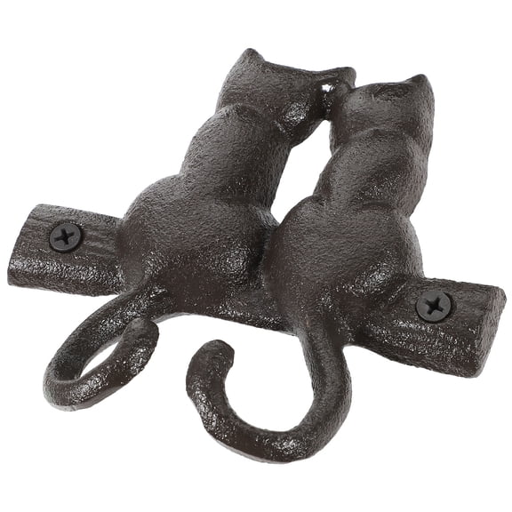 PAMINGONO Wall-Mounted Hat and Coat Hook, 1Pc Black Cast Iron Animal Shape, Vintage Style Home Decor Organizer