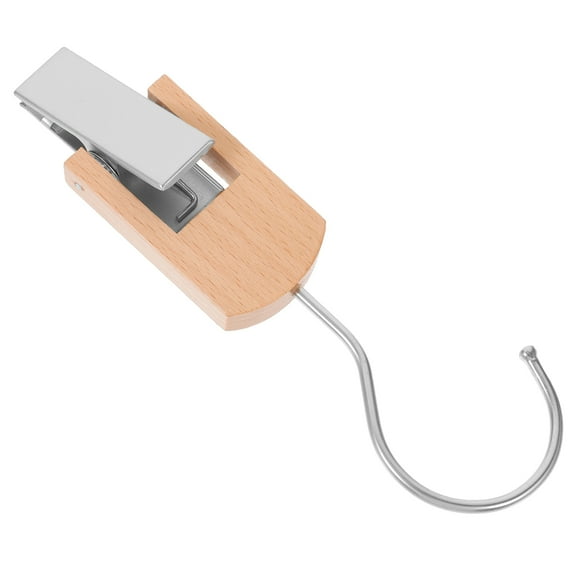 PAMINGONO 1Pack Multi-Purpose Hanger Clip with Hook for Hanging Clothes Towels in Silver Stainless Steel Laundry Helper