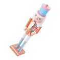 thumbnail image 1 of PAMINGONO 1Pack Nutcracker Statue Orange Blue Wooden Human Figure Christmas Ornaments, 1 of 8