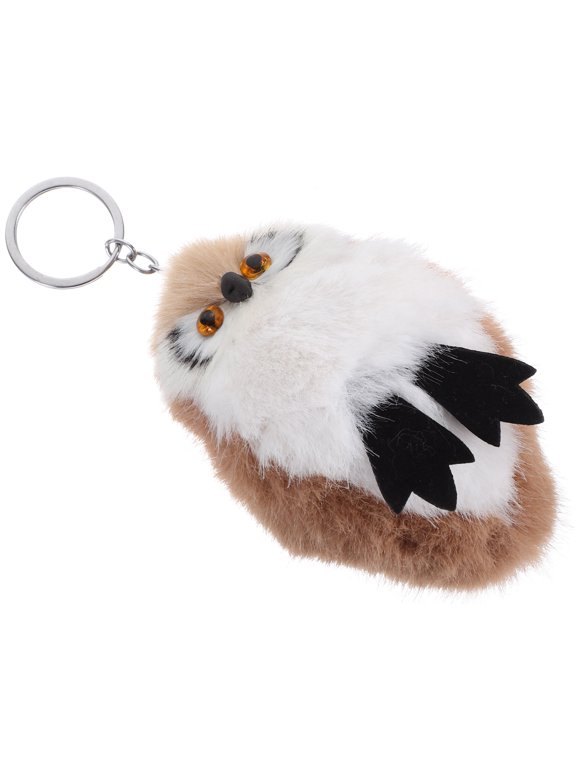 Mini Handbag Owl Keychain Multi Color Plush Metal Decorative Pendant