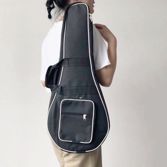 PAMINGONO Black Mandolin Case with Padded Oxford Cloth Cover, Protective Carrying Bag for Mandolin, 1 Set