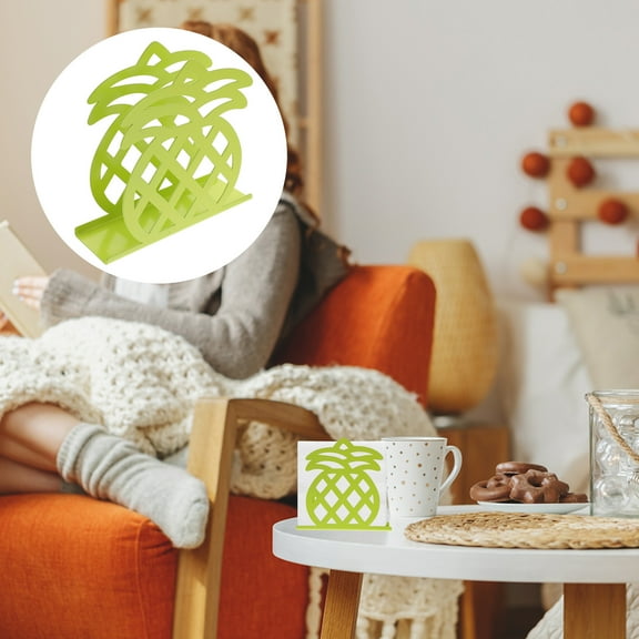 PAMINGONO 1Pack Pineapple Shape Iron Napkin Holder Tissue Dispenser for Kitchen Table Decor 11.8X1.6X4.9In