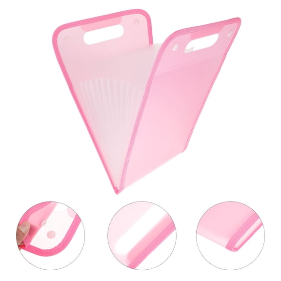 PAMINGONO 1Pack Pink ABS File Bag For Document Organization 14.82X9.63X0.98In