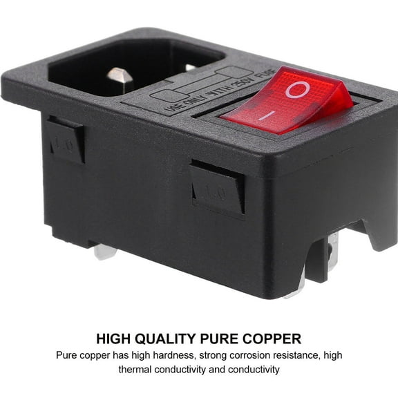 PAMINGONO 1Pack Power Tool Outlet with On Off Rocker Switch for Men Home Use 5x3cm Black Copper