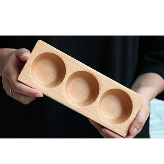 PAMINGONO 1Pack Rectangular Wood Small Dinner Plates for Home Use 7.9x3x1.2in