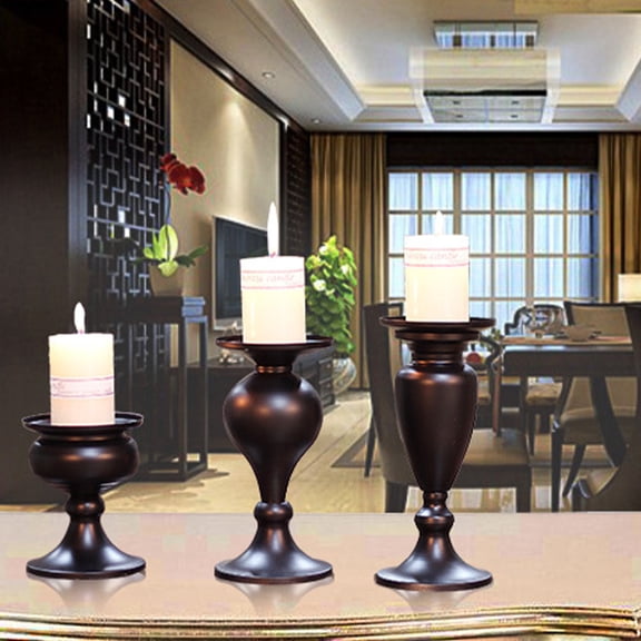 PAMINGONO 1Pack Retro Candlestick Holder Iron for Home Decor Centerpiece Decor 4.72X3.54X3.54in