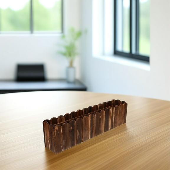 PAMINGONO Succulents Planter Pot Flower Planter Dark Brown Wood 1Pcs for Garden Decoration