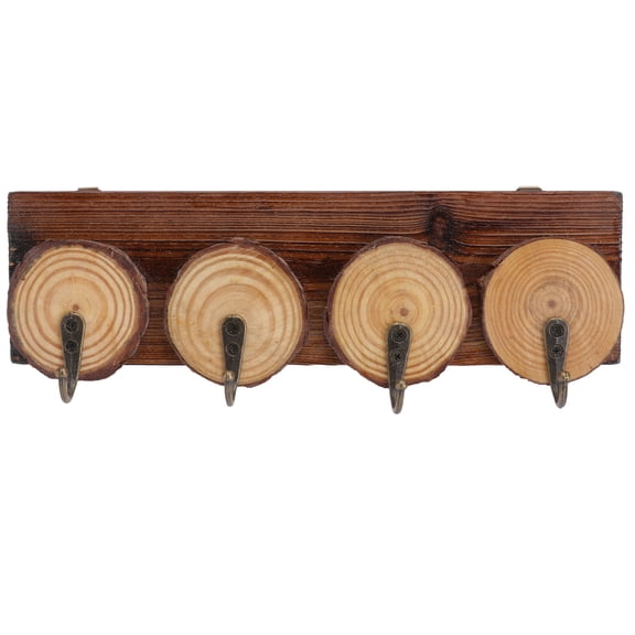 PAMINGONO Wood Wall Hooks Porch Accessories Wooden Hook Coat Hanger Coffee 1Pcs