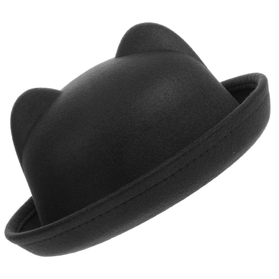 PAMINGONO 1Pack Trendy Black Cat Ear Top Hat for Kids Daily and Dress Up Use