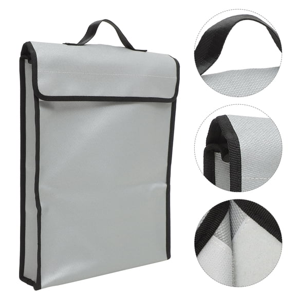 PAMINGONO 1Pack Waterproof Fireproof Storage Bag Rectangular Shape for Documents and Cash 38.0X30.5X6.5In