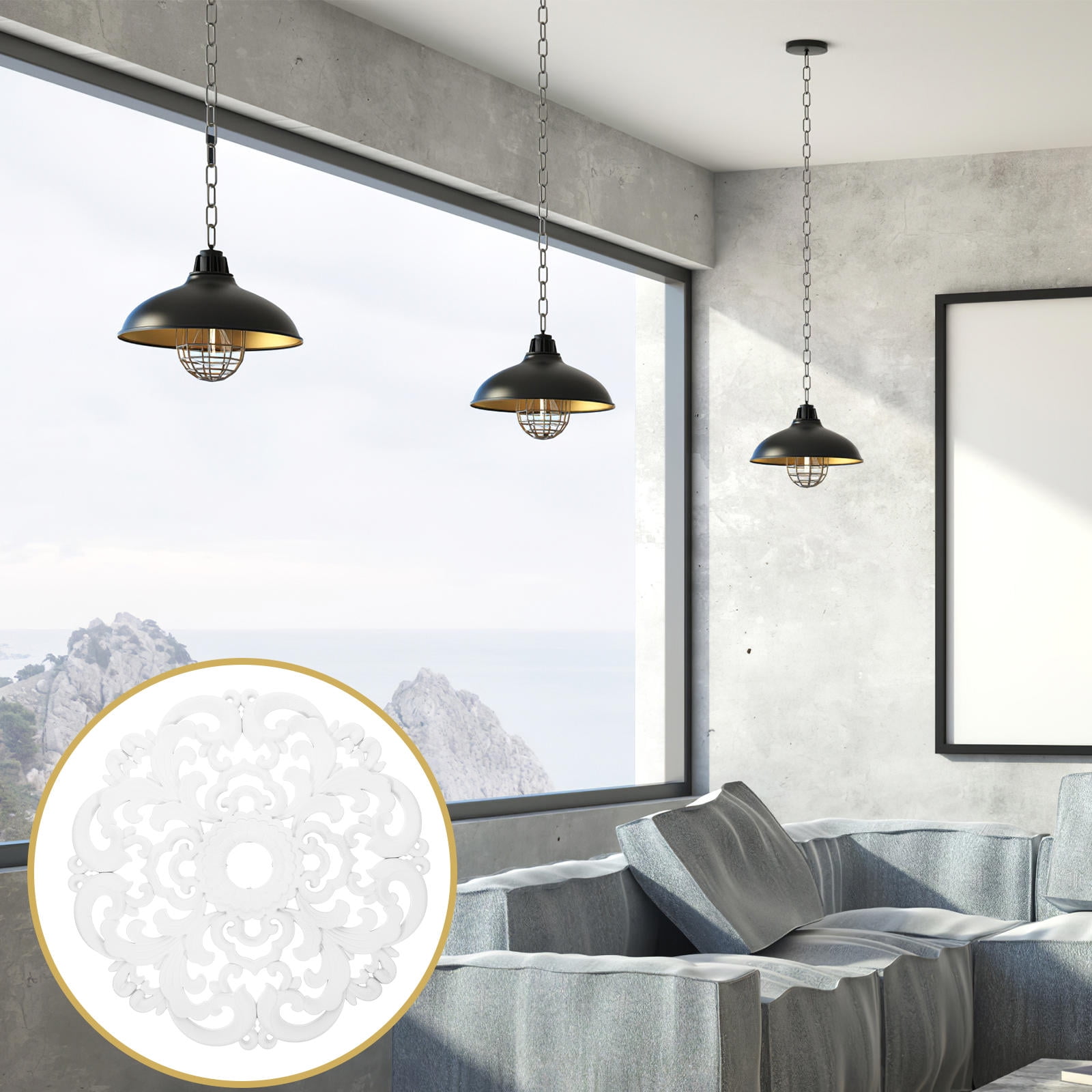 PAMINGONO 1Pack White Ceiling Medallion 12.2In Diameter With Openwork ...