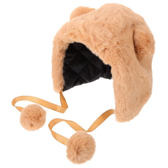 PAMINGONO 1Pack Winter Comfort Hat Khaki Cotton Polyester Warm Ear Protection Neck Warmth for Women Girls