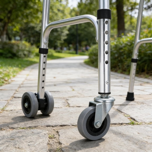 PAMINGONO 1Pair Easy Install Walker Wheels Replacement Parts Swivel Mobility Caster for Walkers