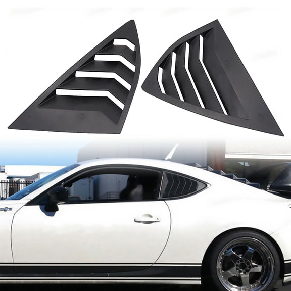 PAMINGONO 1 Pair Black Car Side Window Louvers Cover ABS Rear Vent Replacement Accessories