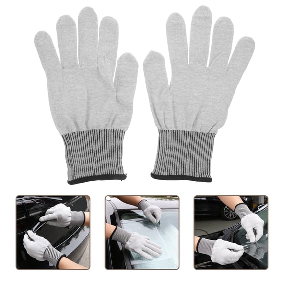 PAMINGONO 1Pair Grey Anti Static Gloves for Car Wrap with Wear Resistant and Precise Application