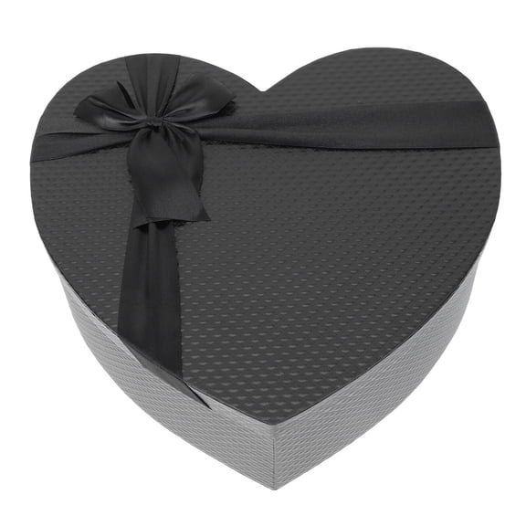 PAMINGONO 1Pc Creative Black Heart Packaging Box with Smooth Texture for Anniversary Birthday