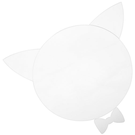 PAMINGONO 1Pc Multi Layer Reflective Mirror Decoration in Silver Acrylic Cat Shape for Home Decoration