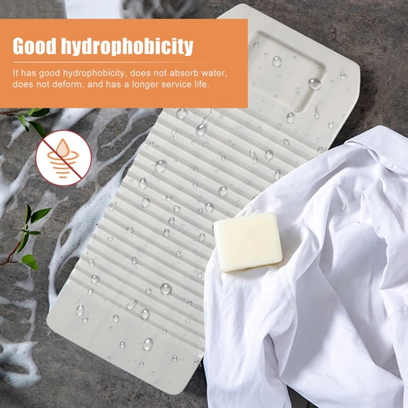 PAMINGONO 1Pc Premium Plastic Household Washboard White Wavy Surface Easy Handled Laundry Board