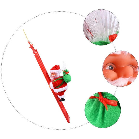 PAMINGONO 1Pc Red Santa Clause Doll Christmas Themed with Electric Climbing for Cafe Restaurant Hotel Decor