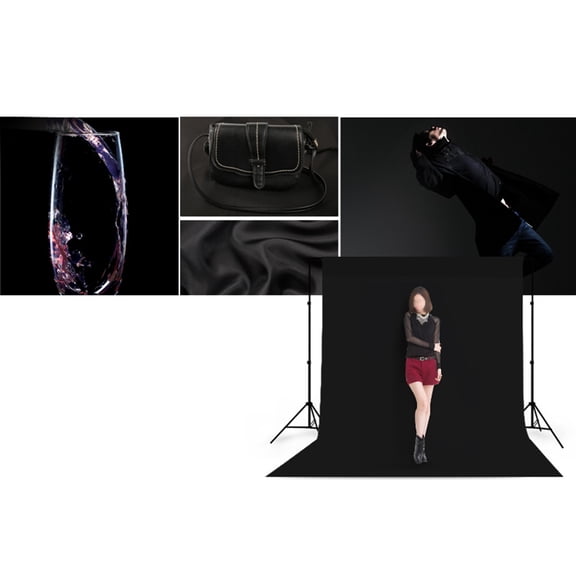 PAMINGONO 1Pc Solid Black Photography Background Cloth Durable Photo Backdrop for Video Shoot and Portrait Studio