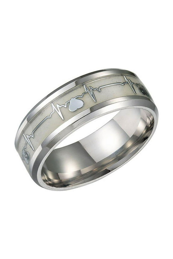 Unisex Night Light Mood Rings Blue Stainless Steel Fashionable Decor