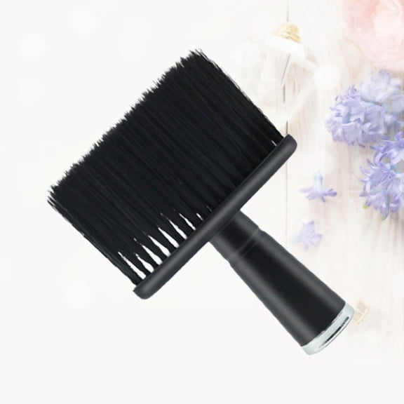 PAMINGONO 1Pcs Black Neck Duster Brush for Hairdressing and Neck Line Cleaning in Barber Shops
