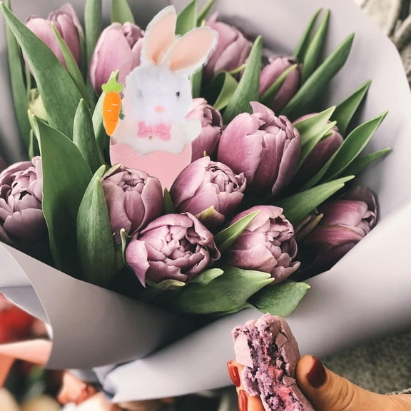 PAMINGONO Easter Eggs Floral Picks Easter Bunny Egg Branches Multi Plastic 1Pack